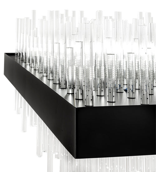 Meyda Lighting Arendelle 48"Sq 33-Light Solar Black Chandelier With Clear Shade Glass