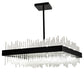 Meyda Lighting Arendelle 48"Sq 33-Light Solar Black Chandelier With Clear Shade Glass