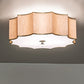 Meyda Lighting Arevik 22" 3-Light Antique Brass Flush Mount Light With Satin Cream Textrene & White Statuario Idalight Shade