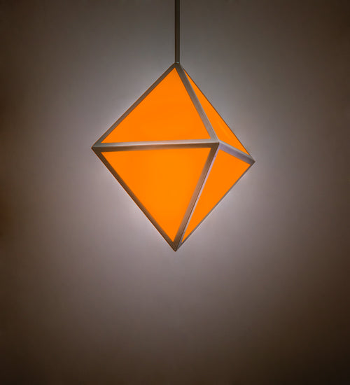 Meyda Lighting Argyle 26" 5-Light Nickel Powder Coat Pendant Light With Orange Shade Glass