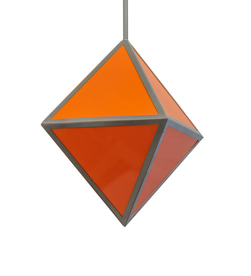 Meyda Lighting Argyle 26" 5-Light Nickel Powder Coat Pendant Light With Orange Shade Glass