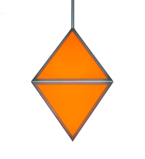 Meyda Lighting Argyle 26" 5-Light Nickel Powder Coat Pendant Light With Orange Shade Glass