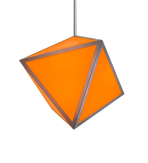 Meyda Lighting Argyle 26" 5-Light Nickel Powder Coat Pendant Light With Orange Shade Glass
