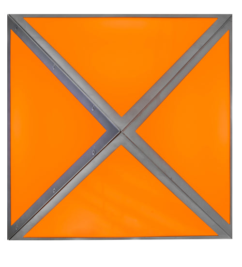 Meyda Lighting Argyle 26" 5-Light Nickel Powder Coat Pendant Light With Orange Shade Glass