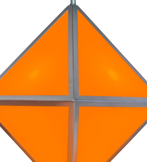 Meyda Lighting Argyle 26" 5-Light Nickel Powder Coat Pendant Light With Orange Shade Glass