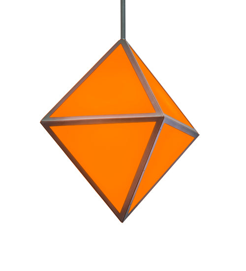 Meyda Lighting Argyle 26" 5-Light Nickel Powder Coat Pendant Light With Orange Shade Glass