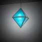 Meyda Lighting Argyle 26" 5-Light Nickel Powder Coat Pendant Light With Teal Blue Shade Glass
