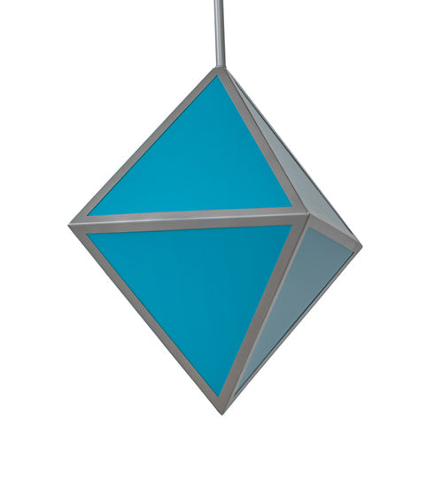 Meyda Lighting Argyle 26" 5-Light Nickel Powder Coat Pendant Light With Teal Blue Shade Glass