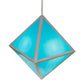 Meyda Lighting Argyle 26" 5-Light Nickel Powder Coat Pendant Light With Teal Blue Shade Glass