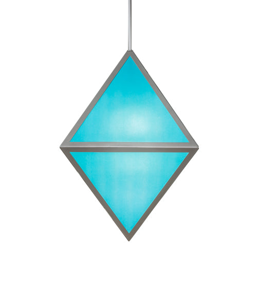 Meyda Lighting Argyle 26" 5-Light Nickel Powder Coat Pendant Light With Teal Blue Shade Glass