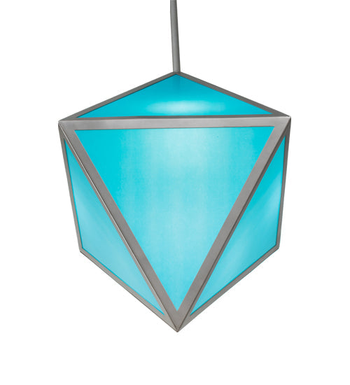 Meyda Lighting Argyle 26" 5-Light Nickel Powder Coat Pendant Light With Teal Blue Shade Glass