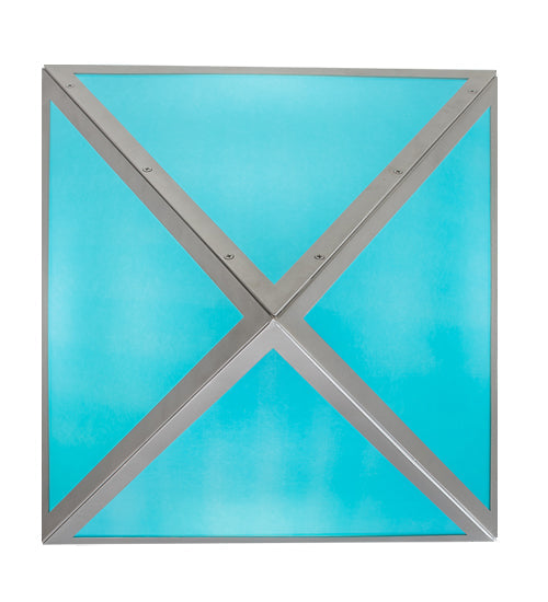 Meyda Lighting Argyle 26" 5-Light Nickel Powder Coat Pendant Light With Teal Blue Shade Glass