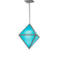Meyda Lighting Argyle 26" 5-Light Nickel Powder Coat Pendant Light With Teal Blue Shade Glass