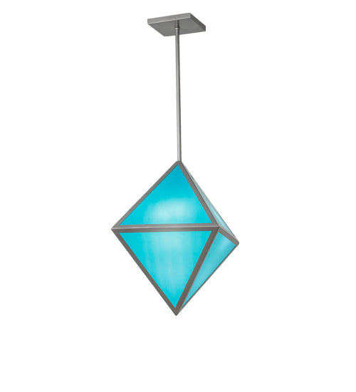 Meyda Lighting Argyle 26" 5-Light Nickel Powder Coat Pendant Light With Teal Blue Shade Glass