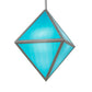 Meyda Lighting Argyle 26" 5-Light Nickel Powder Coat Pendant Light With Teal Blue Shade Glass