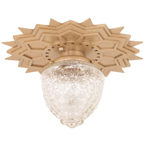 Meyda Lighting Arinna 12" Champagne Metallic Flush Mount Light With Clear Shade Glass