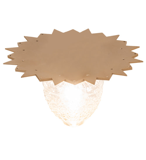Meyda Lighting Arinna 12" Champagne Metallic Flush Mount Light With Clear Shade Glass