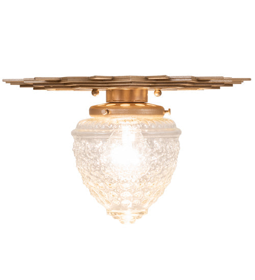 Meyda Lighting Arinna 12" Champagne Metallic Flush Mount Light With Clear Shade Glass