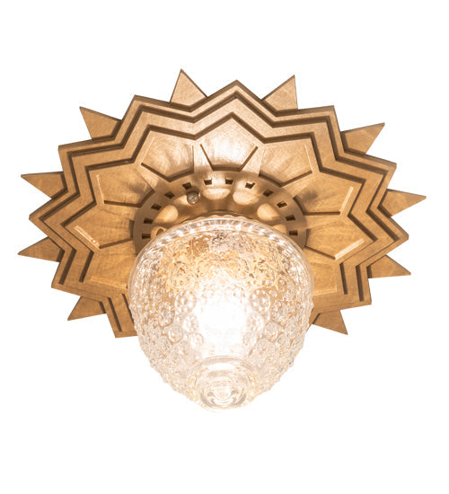 Meyda Lighting Arinna 12" Champagne Metallic Flush Mount Light With Clear Shade Glass