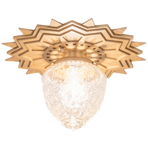 Meyda Lighting Arinna 12" Champagne Metallic Flush Mount Light With Clear Shade Glass
