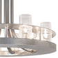 Meyda Lighting Arion 28" 8-Light Nickel Chandelier With Clear Seeded Shade Glass