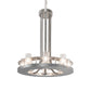 Meyda Lighting Arion 28" 8-Light Nickel Chandelier With Clear Seeded Shade Glass