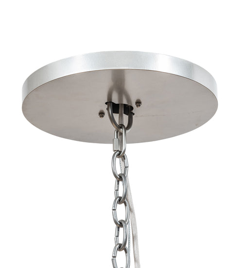 Meyda Lighting Arion 52" 24-Light Nickel Chandelier With Clear Seeded Shade Glass