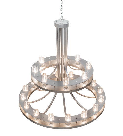 Meyda Lighting Arion 52" 24-Light Nickel Chandelier With Clear Seeded Shade Glass