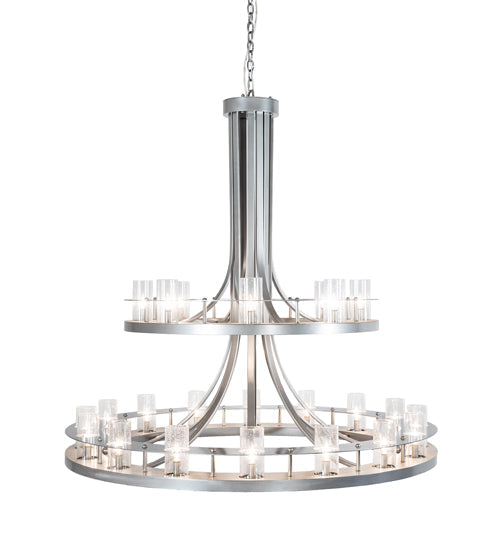 Meyda Lighting Arion 52" 24-Light Nickel Chandelier With Clear Seeded Shade Glass
