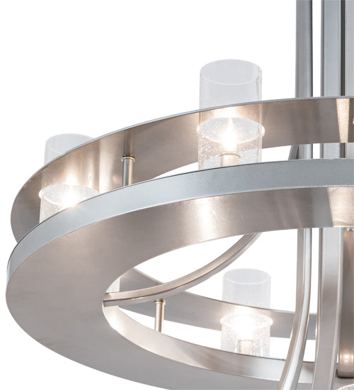 Meyda Lighting Arion 52" 24-Light Nickel Chandelier With Clear Seeded Shade Glass