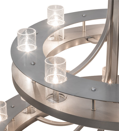 Meyda Lighting Arion 52" 24-Light Nickel Chandelier With Clear Seeded Shade Glass