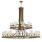 Meyda Lighting Arion 60" 24-Light 2-Tier Hubbardton Bronze Pendant Light With Clear Shade Glass
