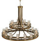 Meyda Lighting Arion 60" 24-Light 2-Tier Hubbardton Bronze Pendant Light With Clear Shade Glass