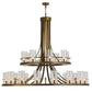 Meyda Lighting Arion 60" 24-Light 2-Tier Hubbardton Bronze Pendant Light With Clear Shade Glass