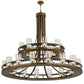 Meyda Lighting Arion 60" 24-Light 2-Tier Hubbardton Bronze Pendant Light With Clear Shade Glass