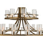 Meyda Lighting Arion 60" 24-Light 2-Tier Hubbardton Bronze Pendant Light With Clear Shade Glass