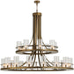 Meyda Lighting Arion 60" 24-Light 2-Tier Hubbardton Bronze Pendant Light With Clear Shade Glass
