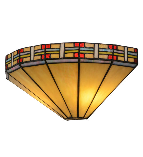 Meyda Lighting Arizona 15" 2-Light Wall Sconce With Multi-Colored Shade Glass