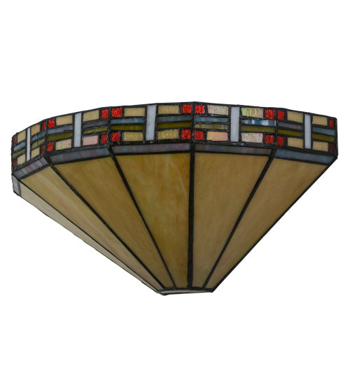 Meyda Lighting Arizona 15" 2-Light Wall Sconce With Multi-Colored Shade Glass