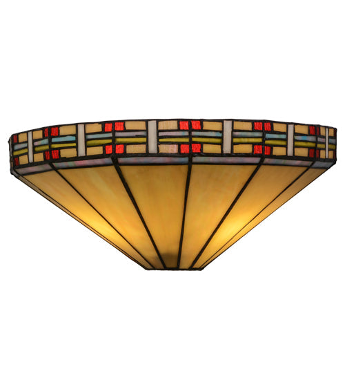 Meyda Lighting Arizona 15" 2-Light Wall Sconce With Multi-Colored Shade Glass