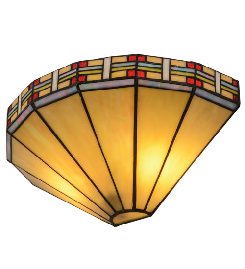 Meyda Lighting Arizona 15" 2-Light Wall Sconce With Multi-Colored Shade Glass