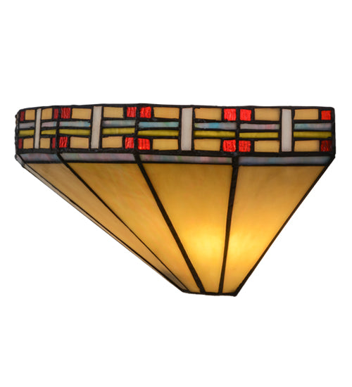 Meyda Lighting Arizona 15" 2-Light Wall Sconce With Multi-Colored Shade Glass