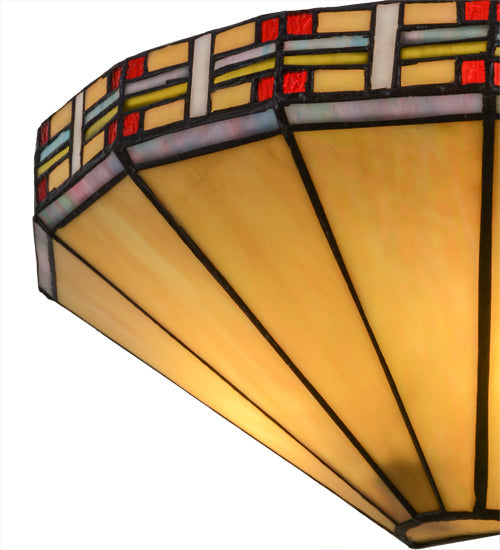 Meyda Lighting Arizona 15" 2-Light Wall Sconce With Multi-Colored Shade Glass