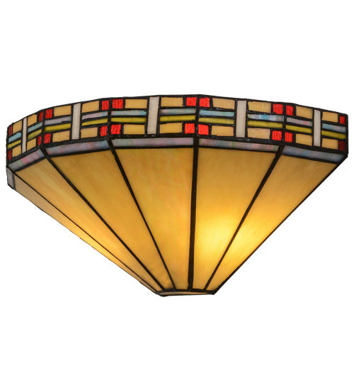 Meyda Lighting Arizona 15" 2-Light Wall Sconce With Multi-Colored Shade Glass