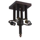Meyda Lighting Arizona 16" 2-Light Mahogany Bronze Semi-flush Mount Ceiling Light With Multi-Colored Shade Glass