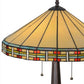 Meyda Lighting Arizona 24" 2-Light Mahogany Bronze Table Lamp With Multi-Colored Shade Glass