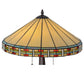 Meyda Lighting Arizona 24" 2-Light Mahogany Bronze Table Lamp With Multi-Colored Shade Glass