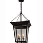 Meyda Lighting Arkley 26" 4-Light Black Pendant Light With Clear Crystal Idalight Shade Glass