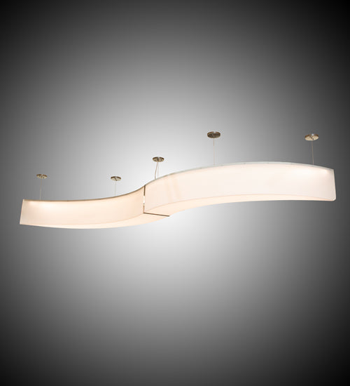 Meyda Lighting Arlo 142" Matte White & Extreme Chrome Pendant Light With White Statuario Idalight Shade