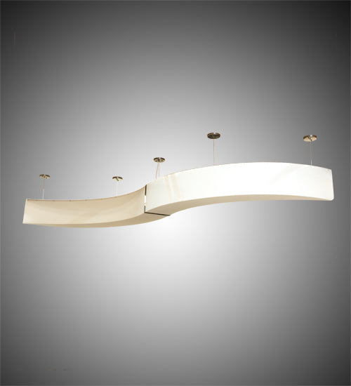 Meyda Lighting Arlo 142" Matte White & Extreme Chrome Pendant Light With White Statuario Idalight Shade